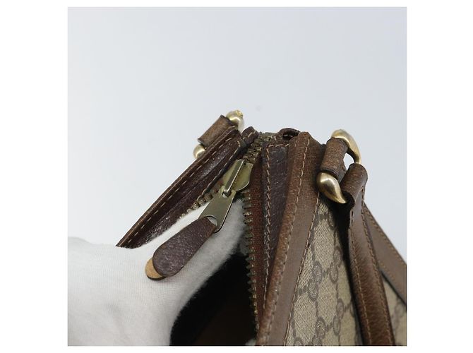 Gucci Borsa a Spalla GG Supreme PVC Beige Oro Auth 164473 D'oro - vista 17
