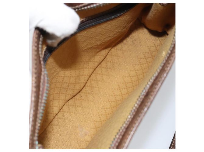 Gucci Borsa a Spalla GG Supreme PVC Beige Oro Auth 164473 D'oro - vista 18