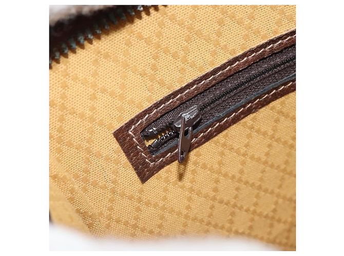 Gucci Borsa a Spalla GG Supreme PVC Beige Oro Auth 164473 D'oro - vista 21