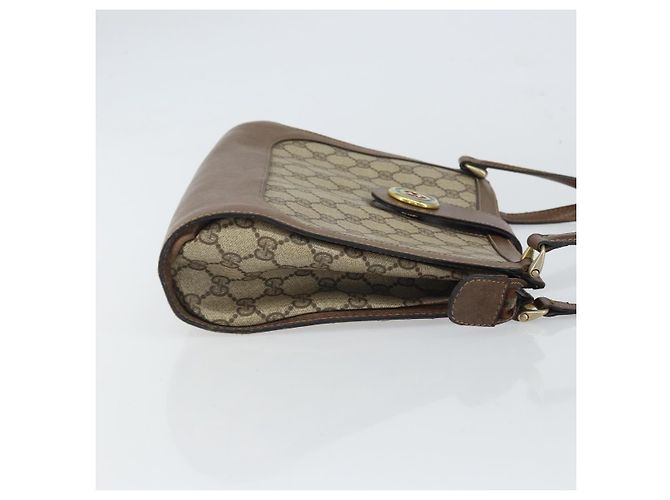 Gucci Borsa a Spalla GG Supreme PVC Beige Oro Auth 164473 D'oro - vista 4