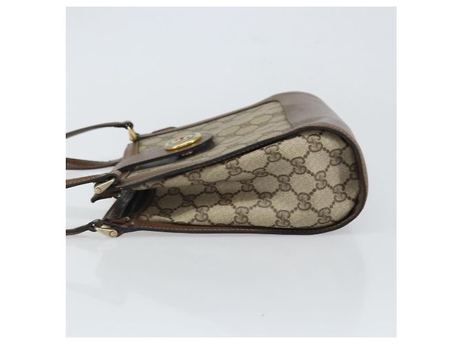 Gucci Borsa a Spalla GG Supreme PVC Beige Oro Auth 164473 D'oro - vista 5