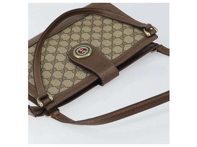 Gucci Borsa a Spalla GG Supreme PVC Beige Oro Auth 164473 D'oro - vista 6