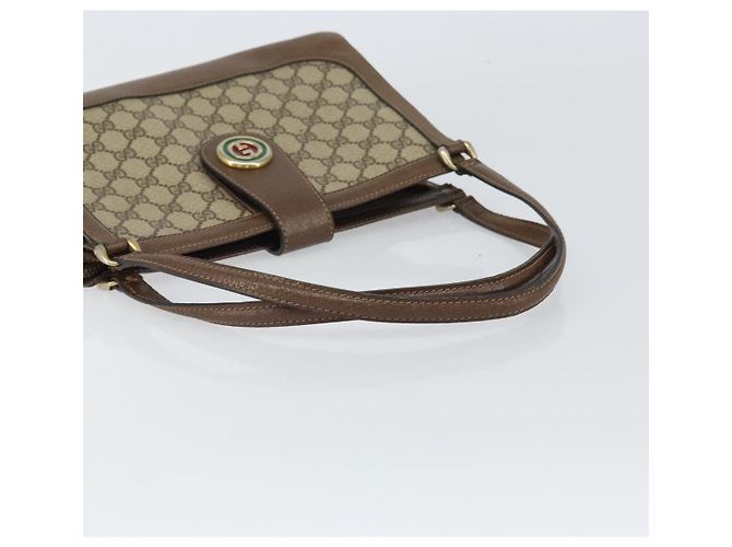 Gucci Borsa a Spalla GG Supreme PVC Beige Oro Auth 164473 D'oro - vista 7