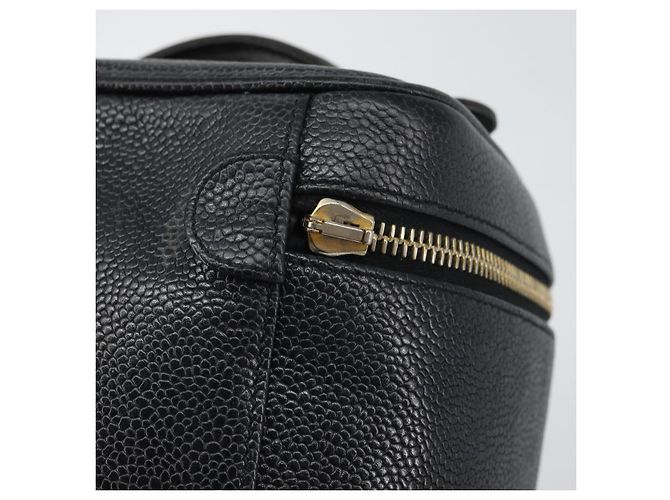 Pochette Vanity CHANEL Pelle Caviar Nera Oro CC Auth 164764 Nero D'oro - vista 12