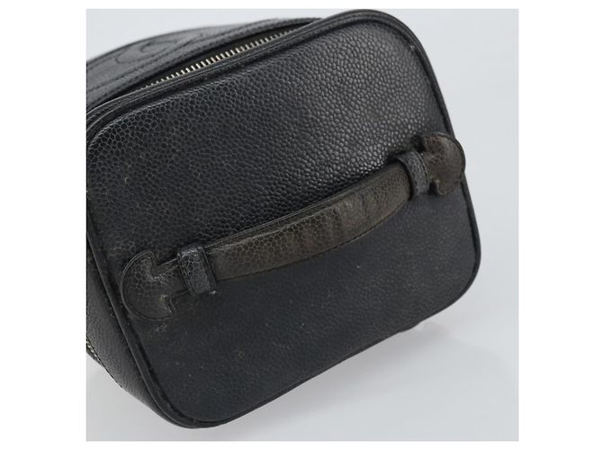 Pochette Vanity CHANEL Pelle Caviar Nera Oro CC Auth 164764 Nero D'oro - vista 5