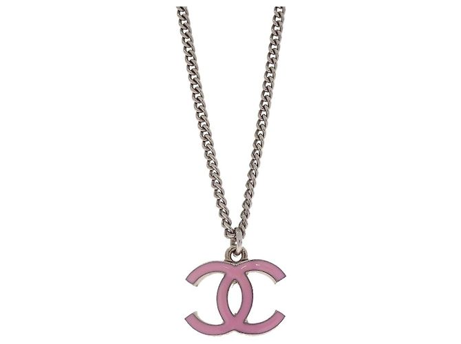 Pendente lungo in metallo Chanel Vintage CC Argento - vista 2