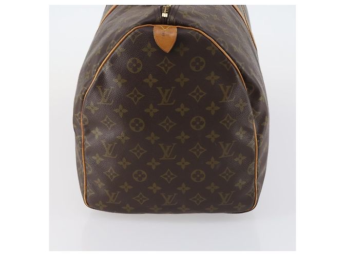Borsa Keepall Louis Vuitton in tela Monogram 55 Marrone - vista 3