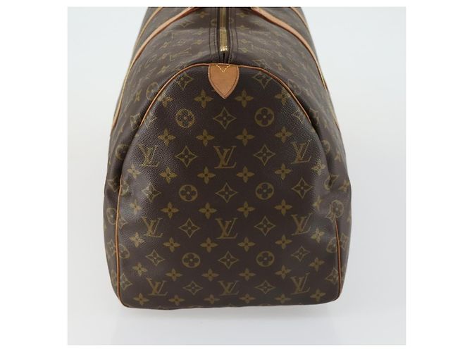 Borsa Keepall Louis Vuitton in tela Monogram 55 Marrone - vista 3