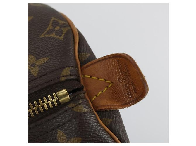 Borsa Keepall Louis Vuitton in tela Monogram 55 Marrone - vista 6