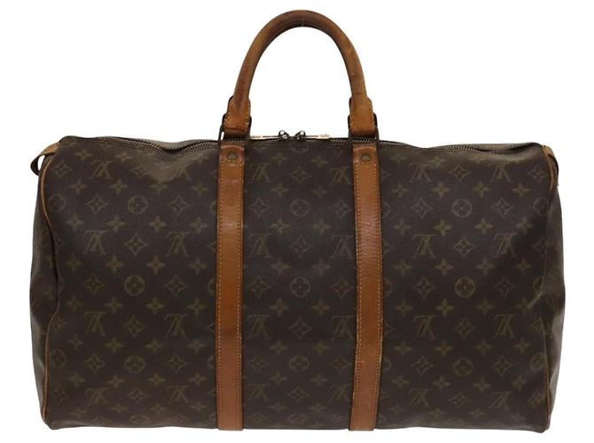 Borsa Keepall Louis Vuitton in tela Monogram 50 Marrone - vue 2