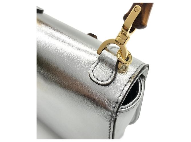 Borsa Gucci Bamboo 1947 Argento - vista 4