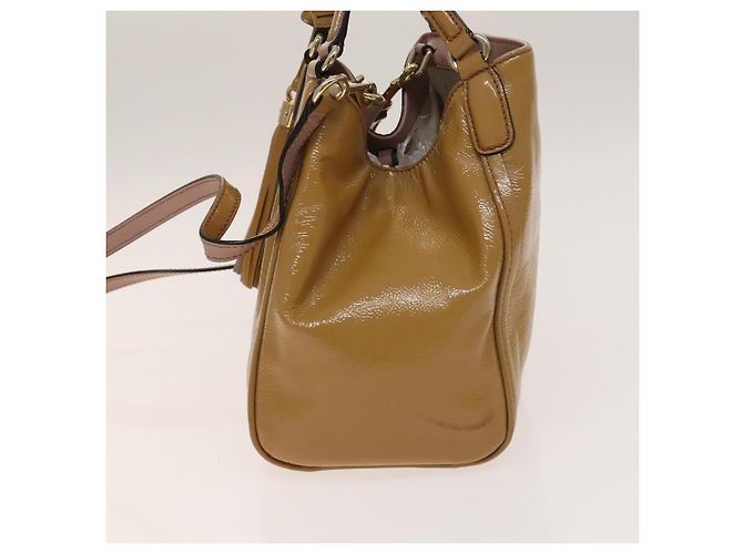 Borsa a spalla convertibile Gucci Soho in vernice piccola Beige - vista 3