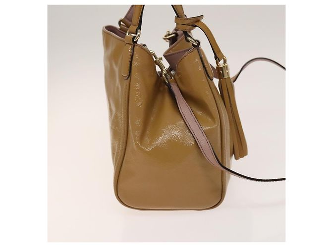 Borsa a spalla convertibile Gucci Soho in vernice piccola Beige - vista 4