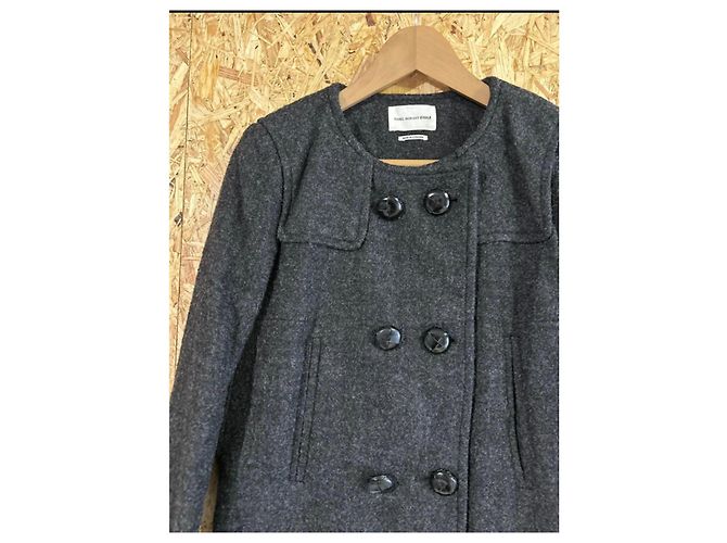 Isabel Marant Etoile Abrigo de Lana Gris Isabel Marant Étoile - vista 4