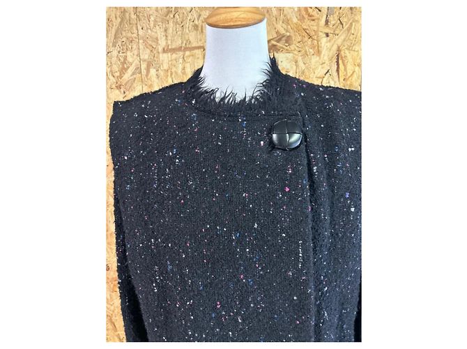 Abrigo Isabel Marant de tweed negro Multicolor - vista 4