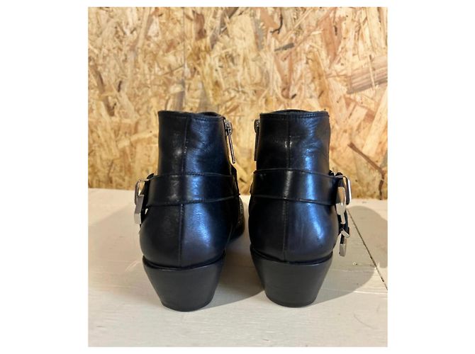 Anine Bing Stivaletti in pelle nera con borchie Nero - vista 6