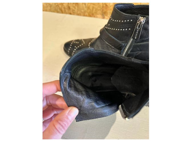 Anine Bing Stivaletti in pelle nera con borchie Nero - vista 8