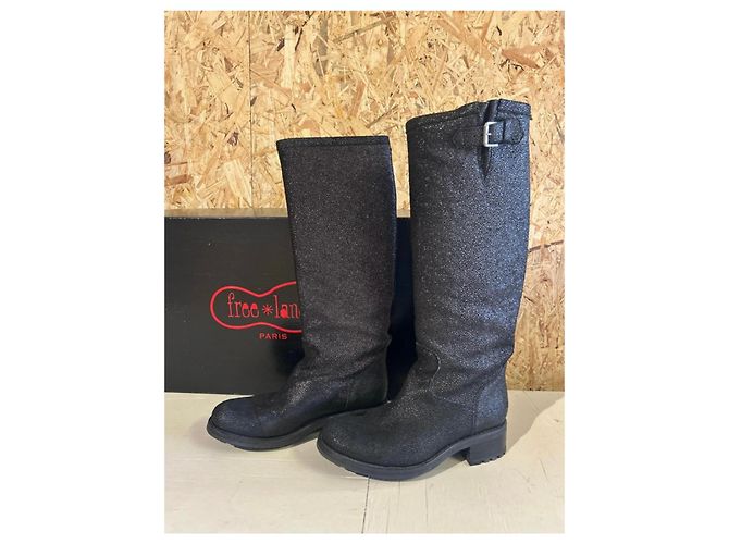 Botas altas texturizadas Free Lance negras Negro - vista 2