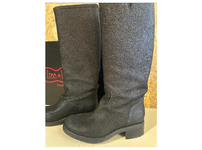 Botas altas texturizadas Free Lance negras Negro - vista 3