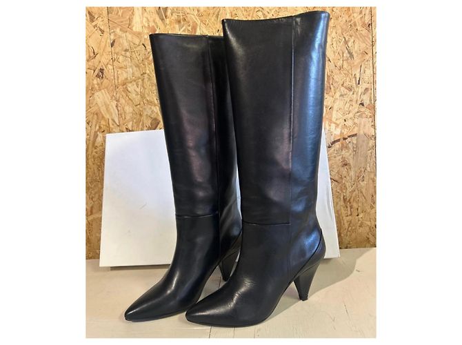 Autre Marque Samsoe Samsoe - Schwarze Lederstiefel - Ansicht 2