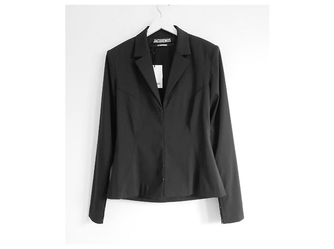 Jacquemus A Jaqueta Blazer Obiou com Costas em Camadas Preto - vista 2