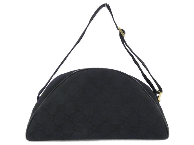 Gucci 90781 Handtasche Schwarzes GG Canvas mit Goldhardware - Ansicht 2
