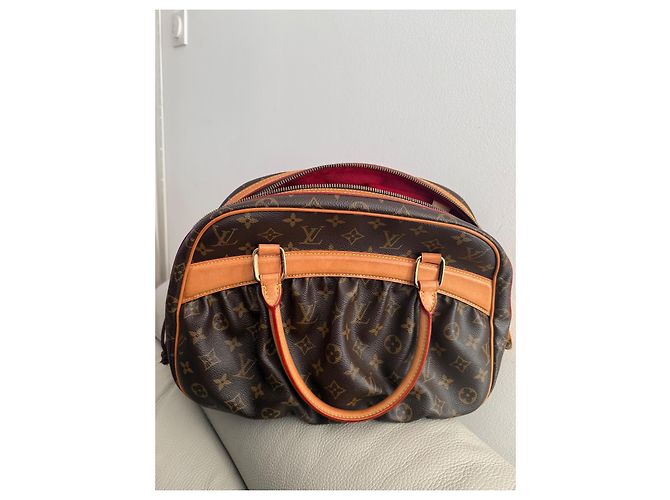Tivoli Louis Vuitton Boston Mitzi Handtasche – Monogramm-Canvas – Authentisch Beige Dunkelbraun - Ansicht 4
