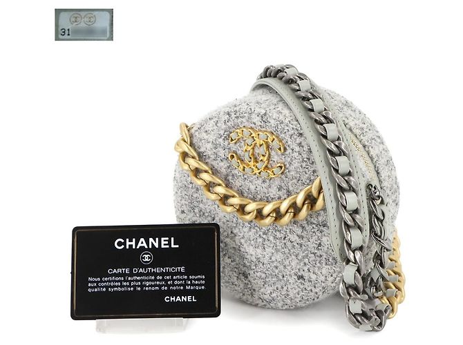 Borsa a spalla a catena Chanel 19 Round Clutch Marrone - vista 2