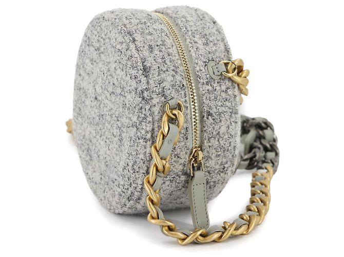 Borsa a spalla a catena Chanel 19 Round Clutch Marrone - vista 4