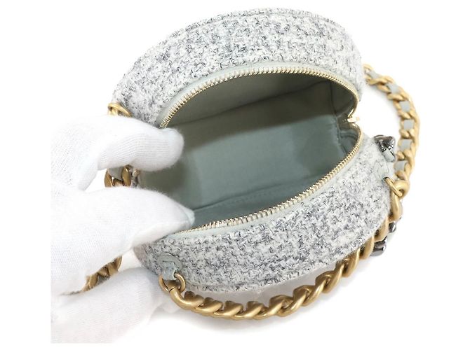Borsa a spalla a catena Chanel 19 Round Clutch Marrone - vista 7