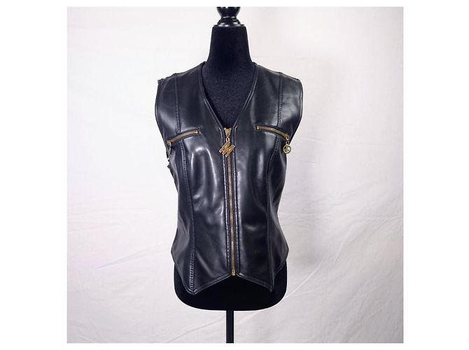 Chaleco de similpiel Moschino Jeans Negro - vista 5