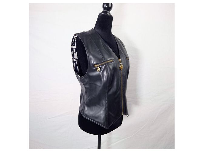 Chaleco de similpiel Moschino Jeans Negro - vista 6