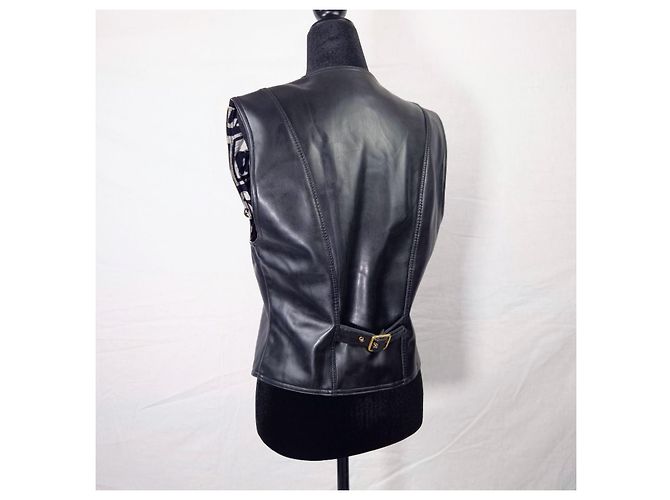 Chaleco de similpiel Moschino Jeans Negro - vista 7