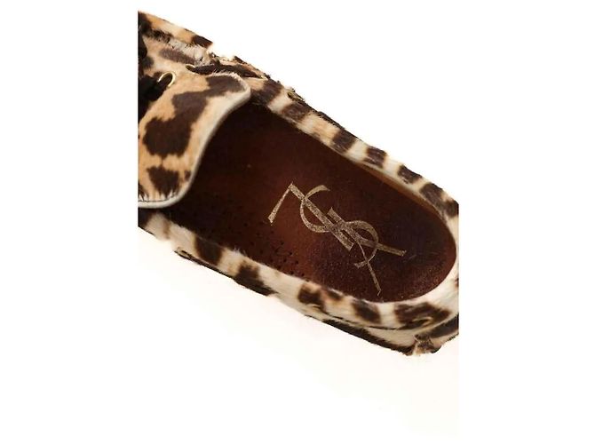 Saint Laurent Mocassini in pelle beige - vista 5