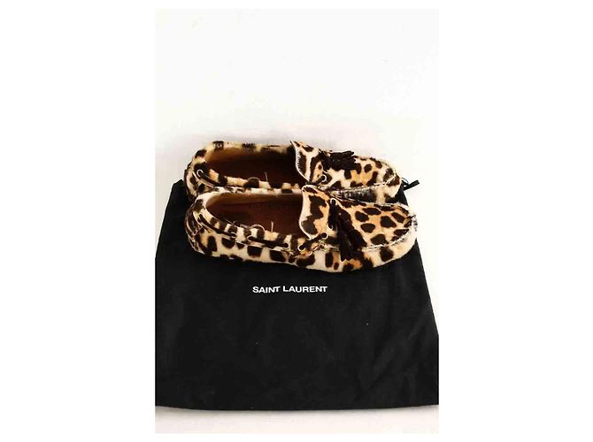 Saint Laurent Mocassini in pelle beige - vista 7