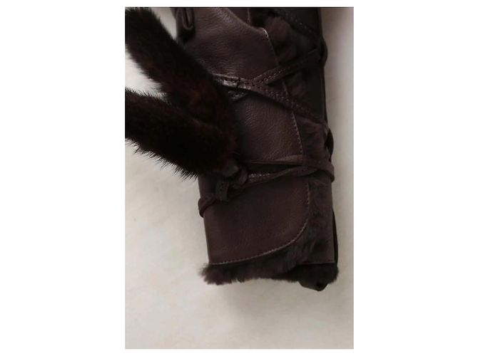 Saint Laurent Botas de cuero marrón Castaño - vista 5