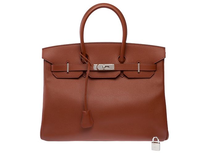 Hermès HERMES Birkin 35 Bag in Brown Leather - 103214 - view 3