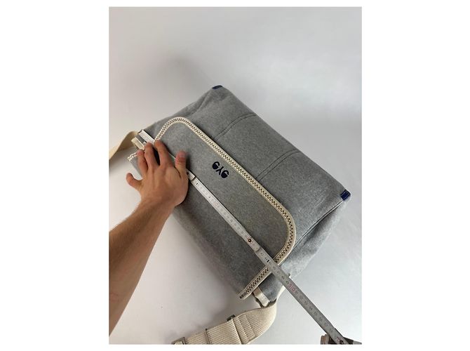 Comme Des Garcons Vintage Comme Des Garçons Wool Canvas Bag Grey White Navy Gris - vue 11