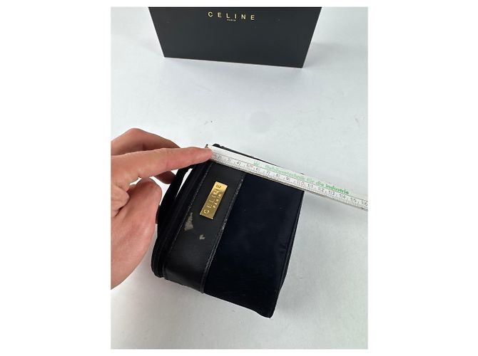 Céline Bolso Mini de Lona Vintage Celine Paris Negro - vista 9