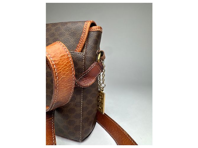 Céline Vintage Celine Paris Triomphe Monogram Schulter-/Crossbody-Tasche Braun - Ansicht 10