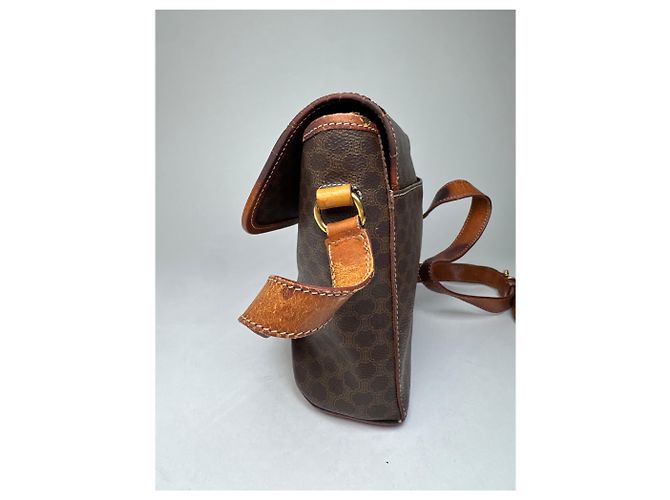 Céline Vintage Celine Paris Triomphe Monogram Schulter-/Crossbody-Tasche Braun - Ansicht 11