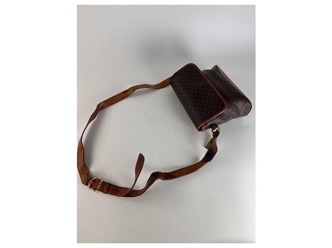 Céline Vintage Celine Paris Triomphe Monogram Schulter-/Crossbody-Tasche Braun - Ansicht 12
