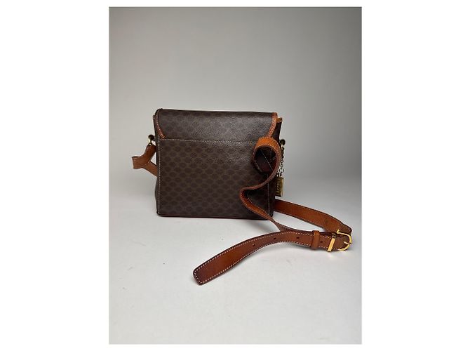 Céline Vintage Celine Paris Triomphe Monogram Schulter-/Crossbody-Tasche Braun - Ansicht 2