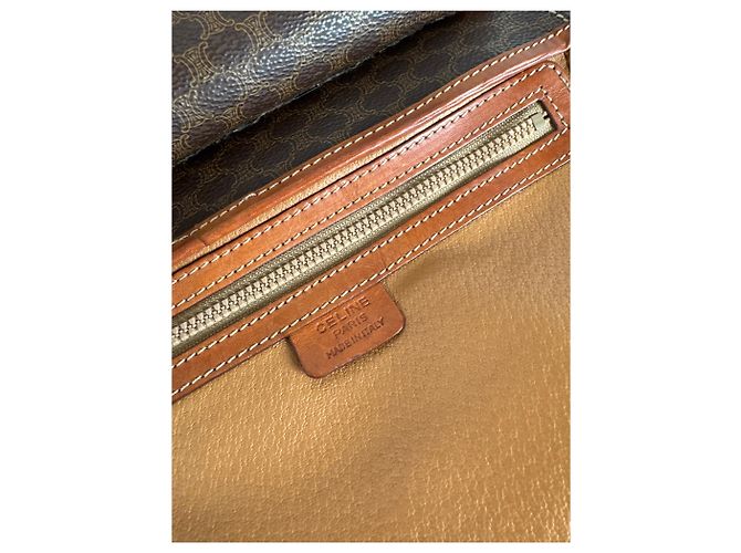 Céline Vintage Celine Paris Triomphe Monogram Schulter-/Crossbody-Tasche Braun - Ansicht 5