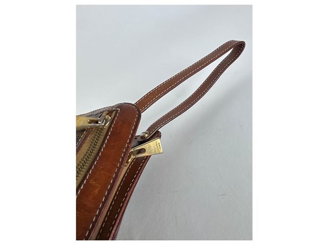 Céline Clutch in pelle monogramma Triomphe Celine Paris vintage marrone - vista 12