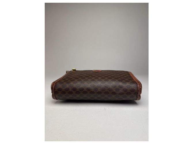 Céline Clutch in pelle monogramma Triomphe Celine Paris vintage marrone - vista 9