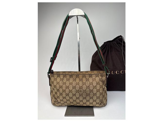 Vintage Gucci Multiway Monogram Bag Beige Brown - view 10
