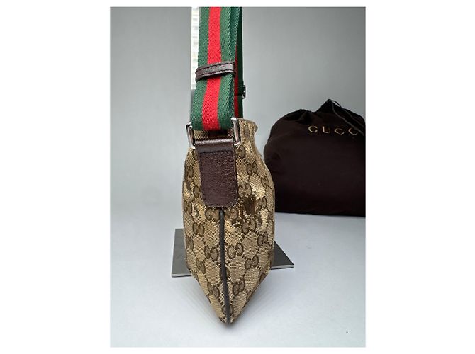 Vintage Gucci Multiway Monogram Bag Beige Brown - view 11