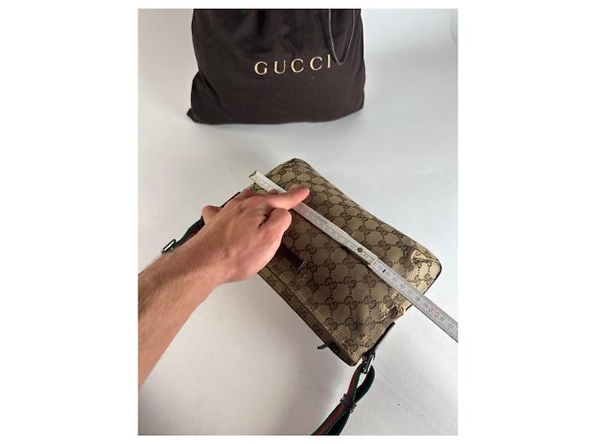 Vintage Gucci Multiway Monogram Bag Beige Brown - view 12
