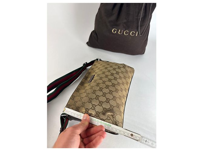 Vintage Gucci Multiway Monogram Bag Beige Brown - view 13